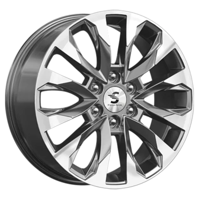 Premium Series 8x20/6x139,7 ET60 D95,1 КР007 (Land Cruiser 300) Diamond Gloss Graphite
