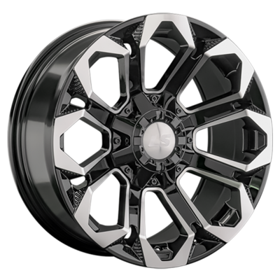 LS 9x17/6x139,7 ET20 D106,1 1366 BKF (конус, Колпак+лого)