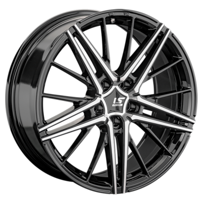 LS FlowForming 8x20/5x120 ET45 D72,6 RC76 BKF (конус, Колпак+лого)