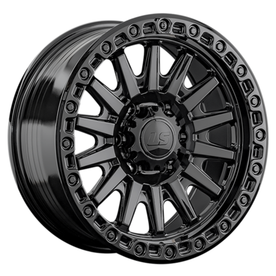 LS FlowForming 9x18/6x139,7 ET15 D106,1 RC90 BK (конус, Колпак+лого)