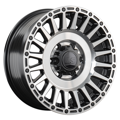 LS FlowForming 8x17/6x139,7 ET36 D100,1 RC95 BKSF (конус, Колпак+лого)
