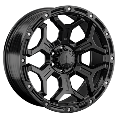 LS FlowForming 9x17/6x139,7 ET15 D106,1 RC68 BK (конус, Колпак+лого)