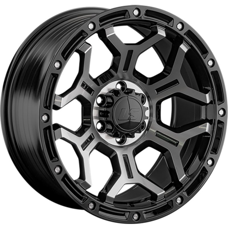 LS FlowForming 9x18/6x114,3 ET25 D67,1 RC68 BKF (конус, Колпак+лого)