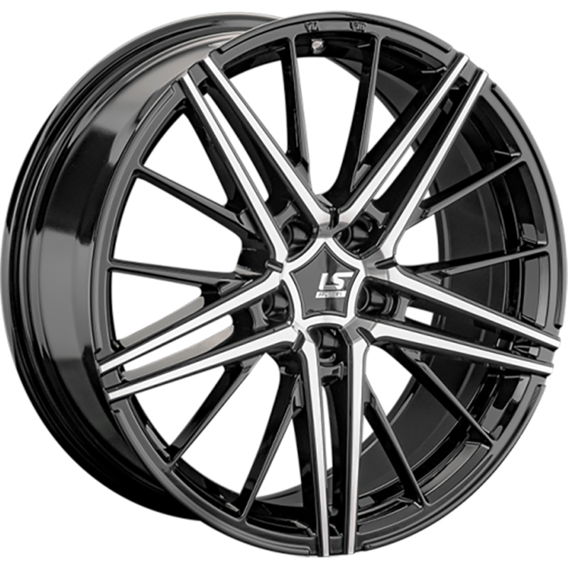 LS FlowForming 8x20/5x108 ET46 D63,3 RC76 BKF (конус, Колпак+лого)