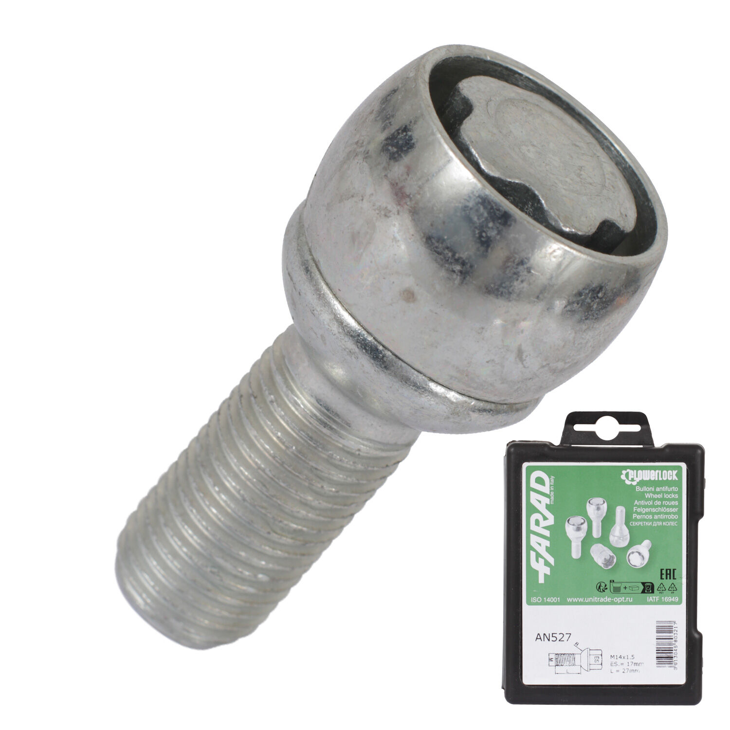 Farad Болт секретный  Farad 14х1,5х27 4+1 17 сфера Sicubloc AN527