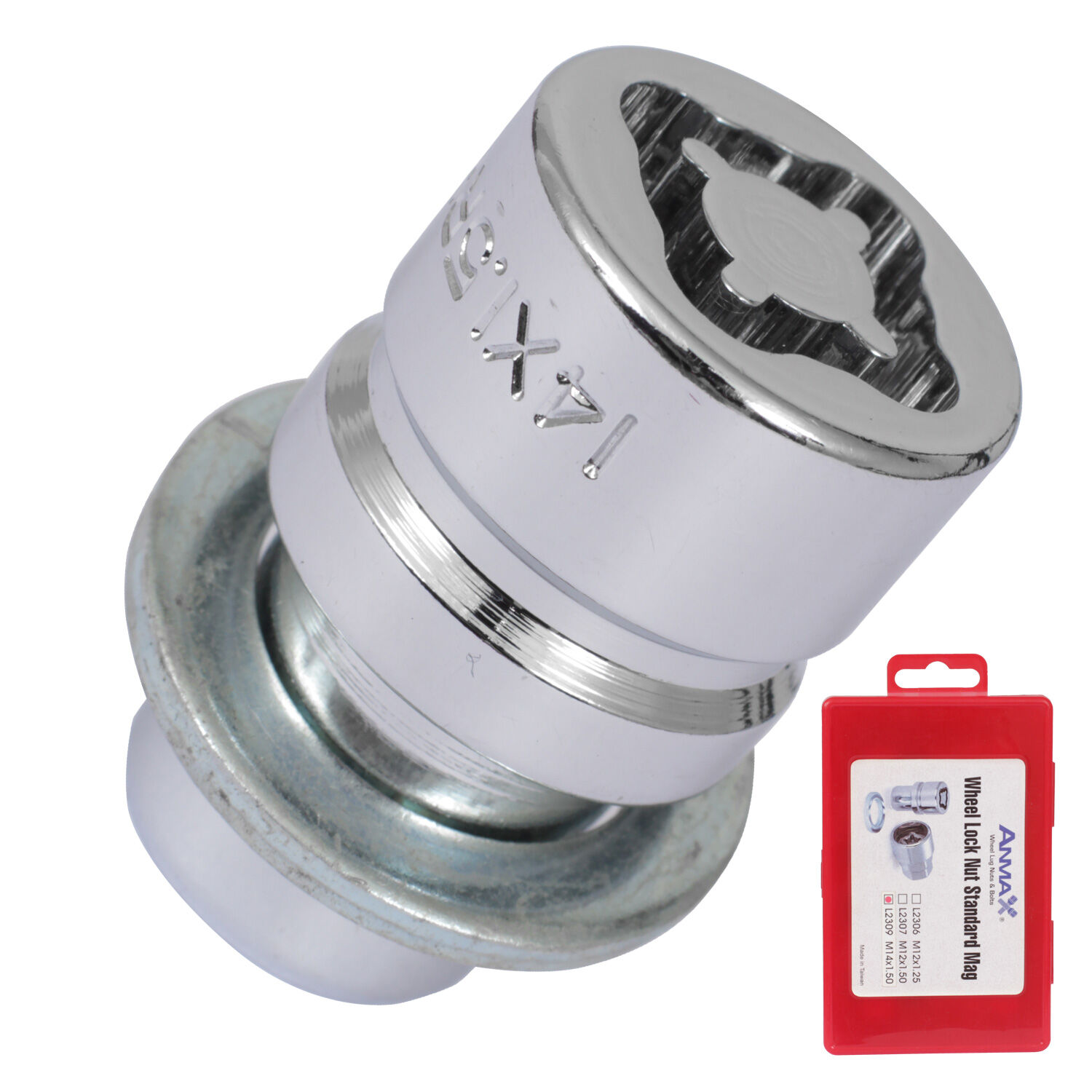 Anmax Гайка секретная  Anmax 14х1,5х35 4+2 19/21мм пресс/шайба L2309