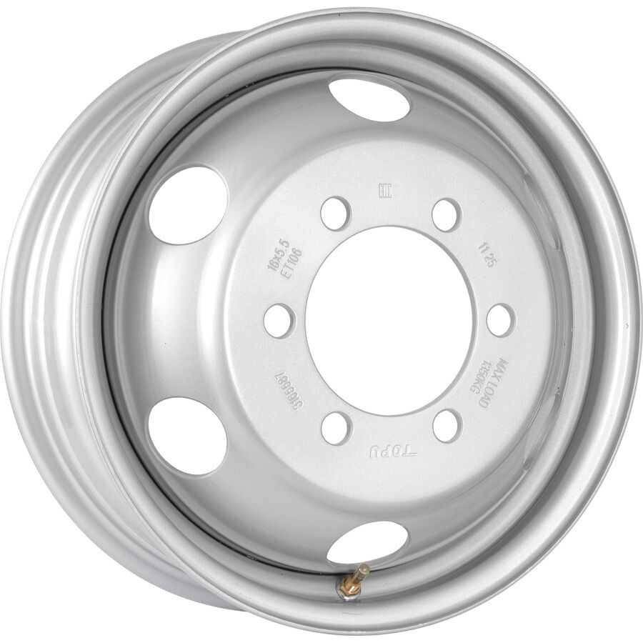 Topu (SRW) 3165587 (коробка) R16x5.5 6x170 ET106 CB130 Silver с вентилем, 1350 кг